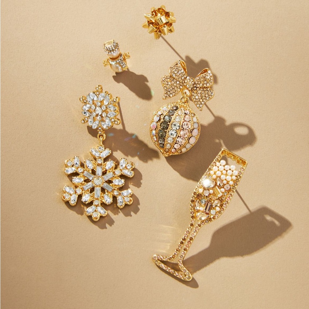 New in Box BaubleBar x Anthropologie Festive Earrings, Set of 5 (orig $130)